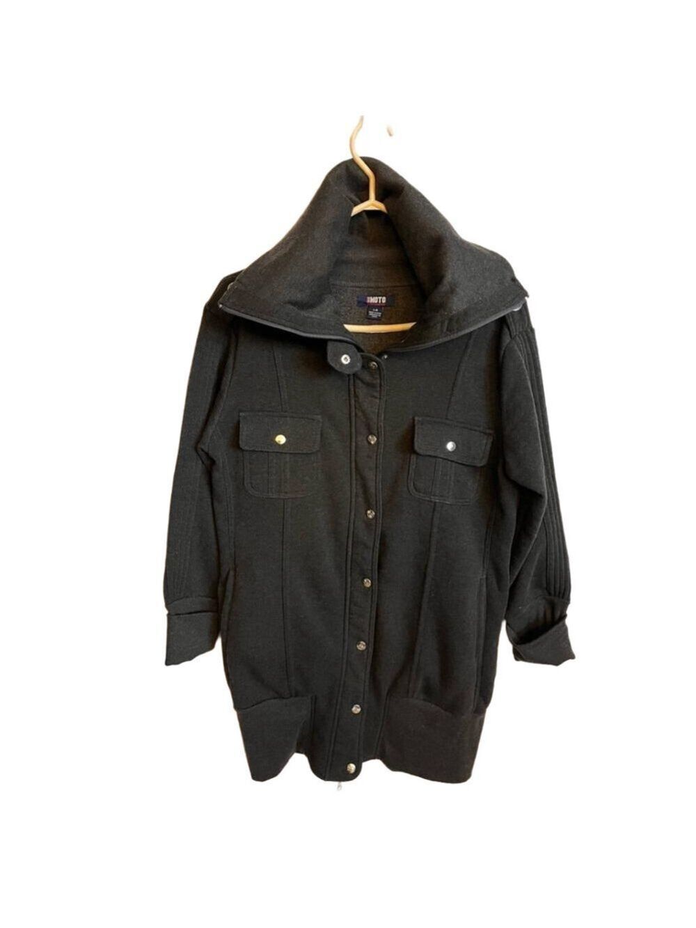 Ladies polyester fleece zippered Moto jacket with British embellishments size lg